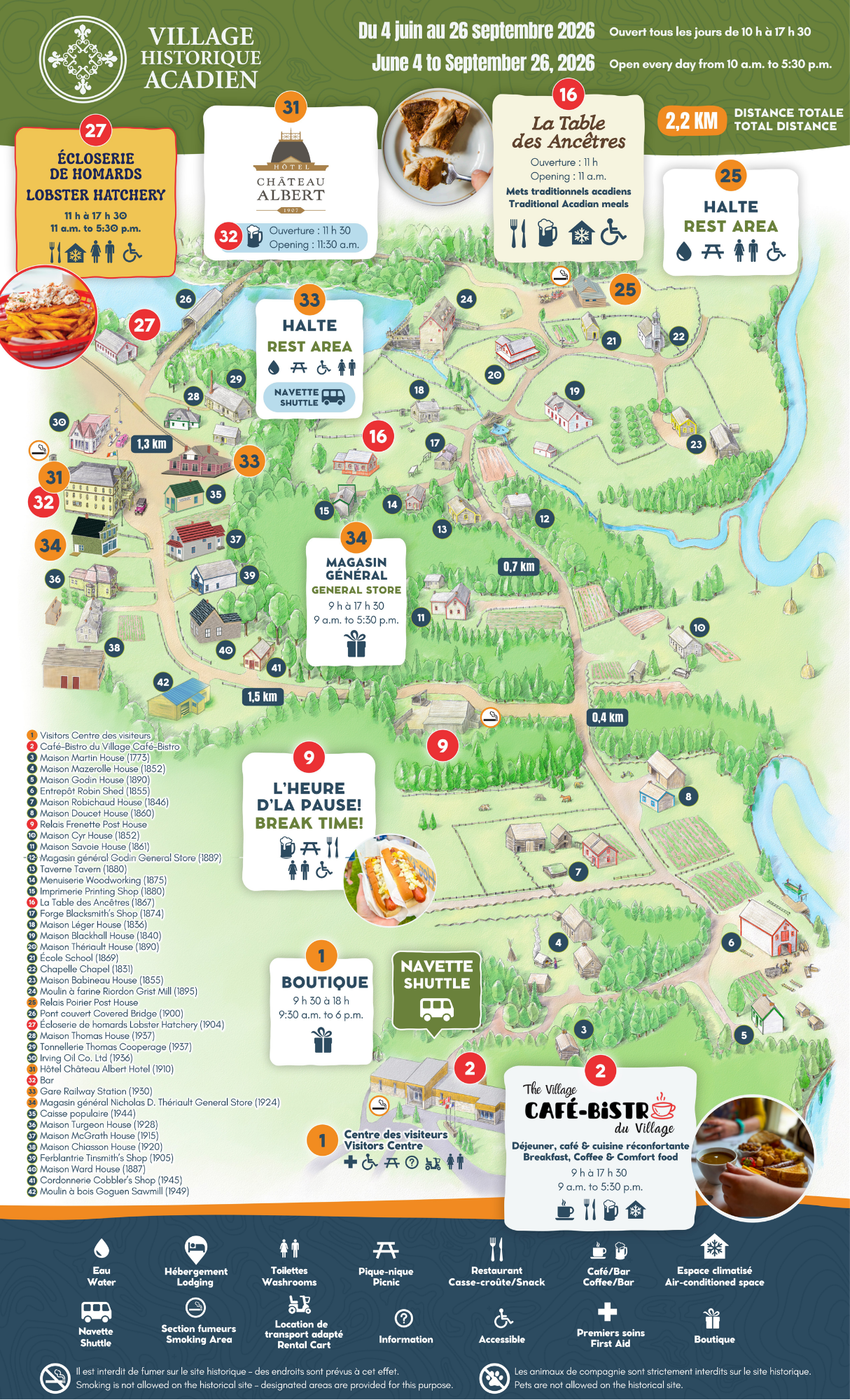 Mappe VHA 2026 | Village Historique Acadien